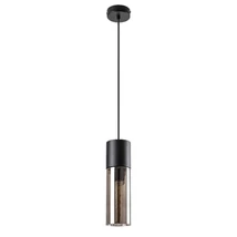 Rabalux RONNO függeszték fém, üveg, fekete, áttetsző, E27 - Rabalux-72051