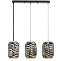 Rabalux ADALLA függeszték fém, rattan, fekete, sokszínű, E27 - Rabalux-72093
