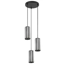 Rabalux VENESS függeszték fém, üveg, fekete, füstszín, E27 - 72255