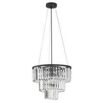 Rabalux ELOISA függeszték fém, üveg, fekete, áttetsző, E27 - 72265