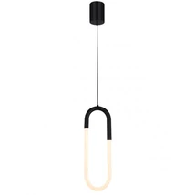 Redo LATIUM függeszték fém, akril, fekete, opál, 9W, 630lm, 3000K - 01-3184