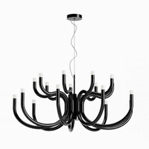 Redo LUXOR csillár fém, műanyag, fekete, fehér, LED, 3000K, 81W, 6083lm - 01-3234