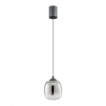 REDO KHADI függeszték, fém, üveg, fekete, füstszín, LED, 3000K, 6W, 370lm - 01-3486