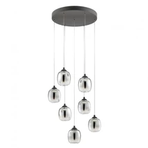 REDO KHADI függeszték, fém, üveg, fekete, füstszín, LED, 3000K, 35.5W, 2098lm - 01-3489