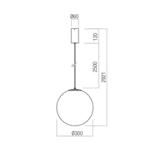 REDO IRIDES függeszték, fém, üveg, fekete, áttetsző, LED, 3000K, 12W, 871lm - 01-3596