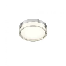 REDO FRISBI mennyezetlámpa, fém, műanyag, króm, fehér, áttetsző, LED, 3000K, 8W, 440lm, IP44 - 01-3725