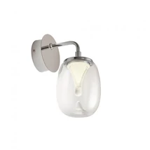 REDO DROP fali lámpa, fém, üveg, króm, áttetsző, LED, 3000K, 6W, 420lm - 01-3923