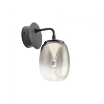 REDO DROP fali lámpa, fém, üveg, fekete, füstszín, LED, 3000K, 6W, 420lm - 01-3924