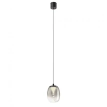 REDO DROP függeszték, fém, üveg, fekete, füstszín, LED, 3000K, 6W, 420lm - 01-3926