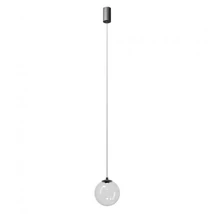 REDO IRIDES függeszték, fém, üveg, fekete, áttetsző, LED, 3000K, 5W, 404lm - 01-3957