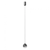 REDO IRIDES függeszték, fém, üveg, fekete, füstszín, LED, 3000K, 3W, 209lm - 01-3961