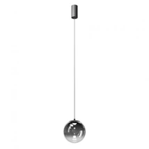 REDO IRIDES függeszték, fém, üveg, fekete, füstszín, LED, 3000K, 7W, 463lm - 01-3963
