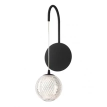 Redo GIANET fali lámpa fém, akril, fekete, áttetsző, LED, 4W, 450lm, 3000K - 01-4038