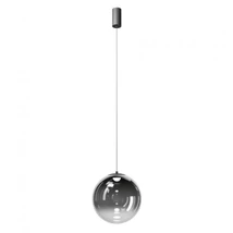 REDO IRIDES függeszték, fém, üveg, fekete, füstszín, LED, 2700K, 12W, 774lm - 01-4094
