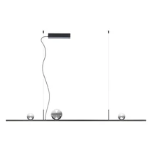 Redo DUNE függeszték fém, üveg, fekete, füstszín, LED, 48W, 2296lm, 3000K - 01-4302