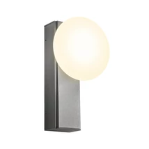 Redo OVUM fali lámpa fém, üveg, fekete, fehér, LED, 5W, 555lm, 3000K-4000K, IP44 - 01-4305
