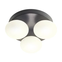 Redo OVUM mennyezeti lámpa fém, üveg, fekete, fehér, LED, 3x5W, 1170lm, 3000K-4000K, IP44 - 01-4308