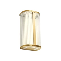 Redo RIGO fali lámpa fém, üveg, sárgaréz, áttetsző, LED, 12W, 1050lm, 3000K-4000K, IP44 - 01-4313