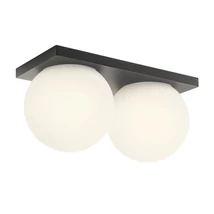 Redo OPALE fali lámpa fém, üveg, fekete, opál, LED, 24W, 2155lm, 2700K, IP44 - 01-4385