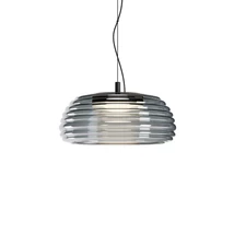 Redo ONDULA függeszték fém, üveg, fekete, füstszín, LED, 20W, 1984lm, 2700K-3000K - 01-4543