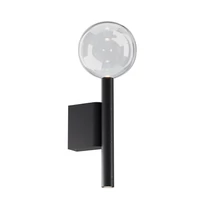 Redo BOLLA fali lámpa fém, üveg, fekete, áttetsző, LED, 12W, 1109lm, 2700K-3000K - 01-4548