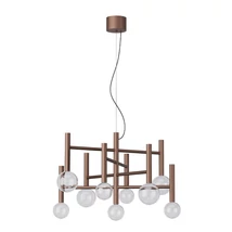 Redo BOLLA függeszték fém, üveg, barna, áttetsző, LED, 42W, 3212lm, 2700K-3000K - 01-4556