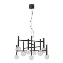 Redo BOLLA függeszték fém, üveg, fekete, áttetsző, LED, 42W, 3212lm, 2700K-3000K - 01-4557