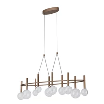 Redo BOLLA függeszték fém, üveg, barna, áttetsző, LED, 44W, 3312lm, 2700K-3000K - 01-4559