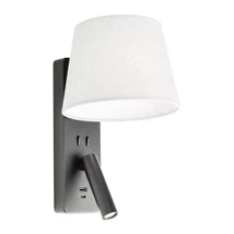 Redo NEMIA fali lámpa fém, fekete, E27+LED, 15W, 160lm, 3000K - 01-4649