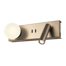 Redo NORMA fali lámpa fém, üveg, bronz, opál, LED, 5W+3W, 330lm+120lm, 3000K - 01-4662