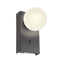 Redo NORMA fali lámpa fém, üveg, fekete, opál, LED, 5W, 308lm, 2700K - 01-4768