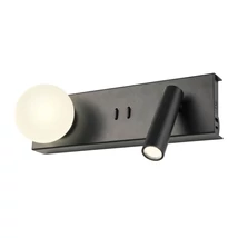 Redo NORMA fali lámpa fém, üveg, fekete, opál, LED, 5W+3W, 306lm+125lm, 2700K - 01-4772