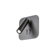 Redo QUDA fali lámpa fém, fekete, LED, 6W+3W, 301lm+115lm, 2700K - 01-4777