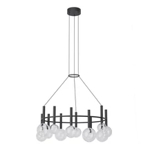 Redo BOLLA függeszték fém, üveg, fekete, áttetsző, LED, 53W, 4230lm, 2700K-3000K - 01-4785
