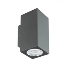 Redo QUAD kültéri fali lámpa fém, üveg, szürke, áttetsző, LED, 3000K, 6W, 540lm, IP65 - 90088