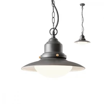 Redo ELIO kültéri függeszték fém, üveg, szürke, fehér, E27, IP44 - 90094