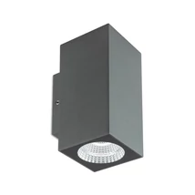 Redo QUAD kültéri fali lámpa fém, üveg, szürke, áttetsző, LED, 7W, 490lm, 2700K, IP65 - 90817