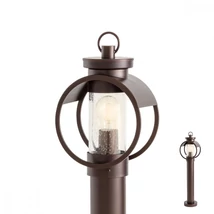 Redo COMPASS kültéri állólámpa fém, üveg, barna, áttetsző, E27, IP33 - 9573
