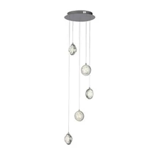 Searchlight Quartz függeszték fém, üveg, króm, áttetsző, LED, 4.5W, 1020lm, 4000K - 28701-5CC