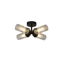 Searchlight Imperial mennyezeti lámpa fém, üveg, fekete, áttetsző, G9, 7W, IP44 - 29984BK