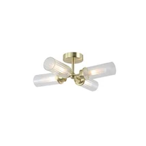Searchlight Imperial mennyezeti lámpa fém, üveg, sárgaréz, áttetsző, G9, 7W, IP44 - 29984SB