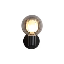 Searchlight Luminsphere fali lámpa fém, üveg, fekete, füstszín, G9, 7W, IP44 - 30506BK