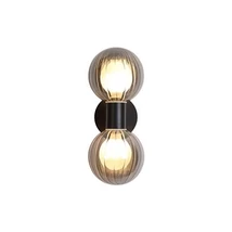 Searchlight Luminsphere fali lámpa fém, üveg, fekete, füstszín, G9, 7W, IP44 - 30507BK