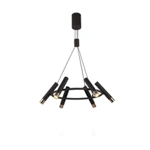 Searchlight CYLINDER függeszték fém, fekete, arany, LED, 3000K, 20W, 1426lm - 31651-6BK