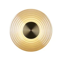 Searchlight Cleo fali lámpa fém, üveg, sárgaréz, borostyán, LED, 9.4W, 862lm, 3000K - 32210AM