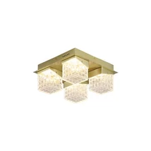 Searchlight Cuboid mennyezeti lámpa fém, akril, sárgaréz, áttetsző, LED, 10.25W, 4012lm, 3000K - 33640-4SB
