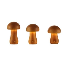 Searchlight Mushroom asztali lámpa fa, barna, LED, 1.1W, 13lm, 3000K - 34125NA