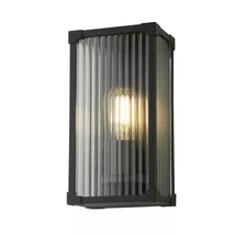 Searchlight Cincinnati kültéri fali lámpa fém, üveg, fekete, áttetsző, E27, 60W, IP44 - 39340BK