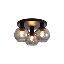 Searchlight Radiance mennyezeti lámpa fém, üveg, fekete, füstszín, E27, 60W - 44521SM
