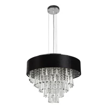 Searchlight GLAMOUR függeszték fém, bársony, kristály, króm, fekete, G9 - 50818-5BK